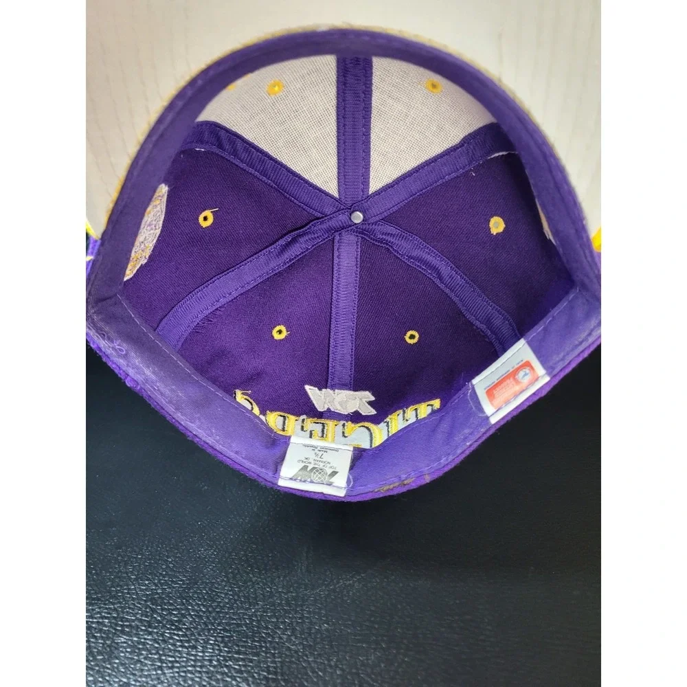 VTG LSU Tigers‎ Hat Cap Football All OVER PRINT RARE PURPLE 7 3/8 FITTED